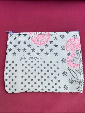 Free People Upcycled Zip Pouch makeup bag double lined